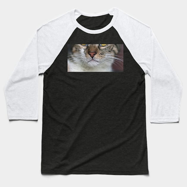 cat mouth Baseball T-Shirt by rickylabellevie